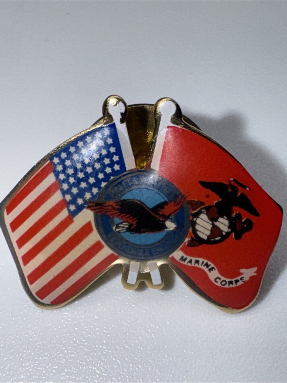 Vintage Pratt and Whitney Aircraft Dependable Engines USA/ Marine Corp. Flag Pin